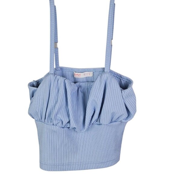 Romwe Adult Size‎ Small Light Blue Cropped Camisole Top Spaghetti Straps Summer - Picture 1 of 4